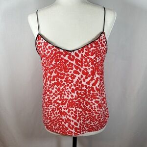 Topshop Red & White Splotchy Design Tank Top